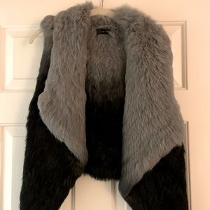Beautiful 100% Rabbit fur gray and black vest. Purchased at Nordstrom.